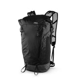 Matador Freerain22 waterproof packable backpack in black, showing its compact, lightweight design and adjustable straps.
