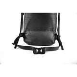 Matador Freerain22 waterproof packable backpack in black, showing its lightweight, compact design with adjustable straps.