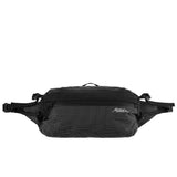 Matador Freerain waterproof packable hip pack shown in black, designed for convenient waist carrying and outdoor waterproof durability.