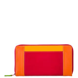 Black Mywalit large zip wallet with multiple card slots and a spacious zip compartment for secure storage.