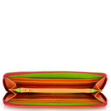 Black Mywalit large zip wallet with multiple card slots and a spacious main compartment, designed for organized everyday use.