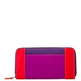Black Mywalit large zip wallet with multiple card slots and a secure zipper closure, designed for organized everyday use.