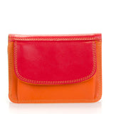 Black Mywalit mini tri-fold wallet with multiple card slots and compact design, perfect for organizing cash and cards.