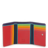 Black Mywalit small tri-fold wallet with multiple card slots and a compact design, ideal for everyday use.