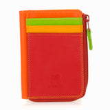 Black Mywalit small zip purse with compact wallet design, featuring multiple card slots and a secure zip closure.