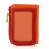 Mywalit small zip purse wallet in black leather with colorful accents, compact and stylish for everyday use.