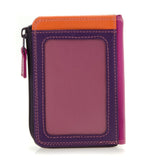 Black Mywalit small zip purse wallet with compact design and zipper closure, made of stylish leather.