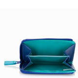 Black Mywalit small zip purse wallet with multiple card slots and compact design, perfect for stylish everyday use.