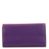 Black Mywalit tri-fold zip wallet with multiple card slots and a secure zip closure, designed for organization and style.