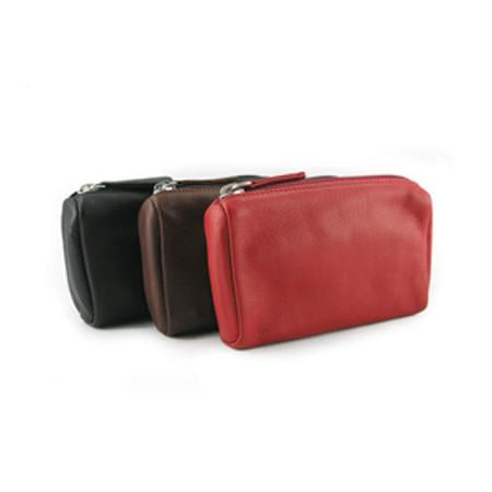 Black Osgoode Marley large coin pouch wallet with zip closure, showcasing its compact yet spacious design and durable material.