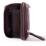 Black Osgoode Marley wallet with multiple card slots and a sleek leather design, showcasing the brand's craftsmanship.