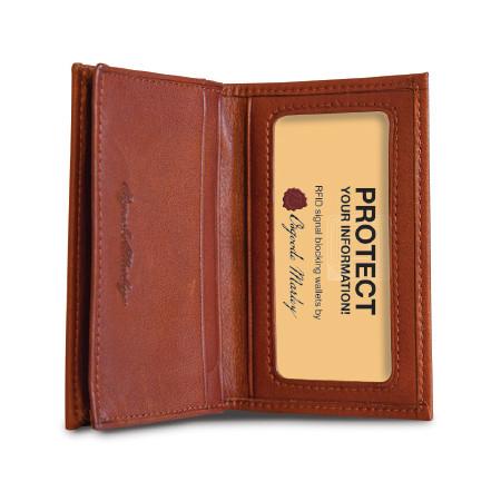 Black Osgoode Marley RFID Gusset Card Case wallet with multiple card slots and secure RFID blocking design.