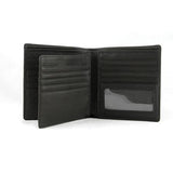 Black Osgoode Marley RFID extra page hipster wallet with multiple card slots and sleek leather design.