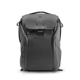 Black Peak Design Everyday Backpack with multiple compartments and sleek design, shown from the front view.