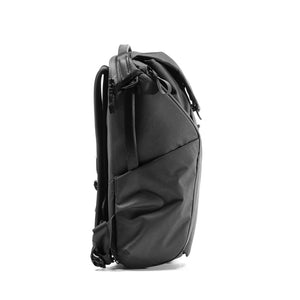 Black Peak Design Everyday Backpack with sleek design, multiple compartments, and padded shoulder straps visible in the image.