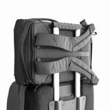 Black Peak Design Everyday Backpack shown from the front, showcasing its sleek design and durable material.