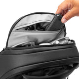 Peak Design Travel Backpack 30L in black, featuring multiple compartments and padded straps, designed for travel and daily use.