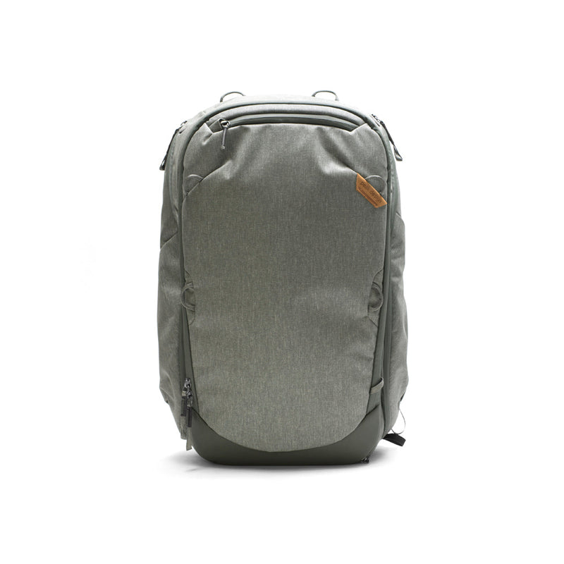 Peak Design Travel Backpack 45L, black with multiple compartments and padded shoulder straps, designed for travel and everyday use.