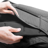 Black Peak Design Travel Backpack 45L with multiple compartments and padded straps, designed for travel and everyday use.