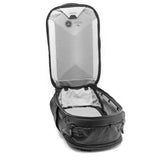 Black Peak Design Travel Backpack 45L with multiple compartments, padded straps, and sleek design for travel and everyday use.