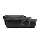 Black Peak Design Everyday Sling bag showing its compact, sleek design with adjustable strap and multiple storage compartments.