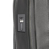 Porsche Design Roadster Backpack XS in black, showing compact design with multiple compartments and sleek branding details.