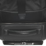 Porsche Design Roadster Backpack XS in black with multiple compartments and adjustable straps, showcasing sleek, modern style.