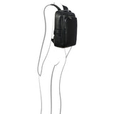 Porsche Design Roadster Backpack XS in black with sleek exterior, compact size, and multiple compartments for everyday use.