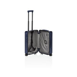 Matte black Porsche Design Roadster 21-inch spinner carry-on luggage with smooth wheels and sleek modern design.