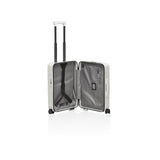 Matte black Porsche Design ROADSTER 21-inch Spinner carry-on luggage with four wheels and sleek modern design.
