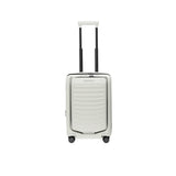 Matte black Porsche Design Roadster 21-inch expandable spinner carry-on luggage with four wheels and a sleek, modern design