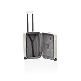Matte black Porsche Design ROADSTER 21-inch spinner carry-on luggage with expandable features and four smooth-rolling wheels.