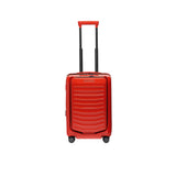 Matte black Porsche Design Roadster 21-inch expandable spinner carry-on luggage with four wheels and sleek design.