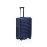 Matte black Porsche Design ROADSTER 27-inch expandable spinner luggage with four wheels and sleek modern design.