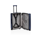 Matte black Porsche Design ROADSTER 27-inch expandable spinner luggage with four wheels and sleek modern design.