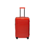 Matte black Porsche Design Roadster 27-inch expandable spinner luggage with sleek design and four smooth-rolling wheels.