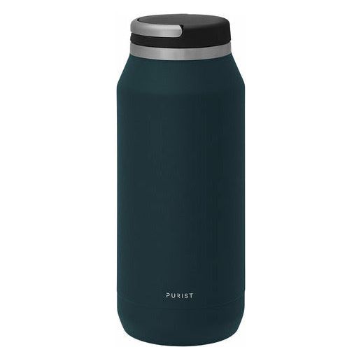 Purist Founder 32oz water bottle with clear, durable design and flip-top lid, ideal for staying hydrated on the go.