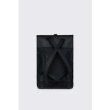 Black Rains Mini backpack with adjustable straps and sleek design, perfect for compact storage and everyday use.
