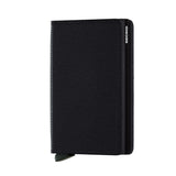Black Secrid Slimwallet with sleek front design, compact wallet for cards and cash, made by Secrid.