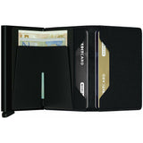 Open Secrid Slimwallet in black showing card slots and compact design, ideal for minimalistic wallets and everyday carry.