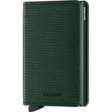Secrid Slimwallet in green, front view showing compact leather wallet with card slots and sleek design.