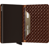 Secrid Slimwallet in brown with compact design, featuring card slots and a sleek, minimalist appearance.