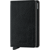 Secrid Slimwallet in black with a sleek, compact design, featuring card slots and a secure metal card protector.