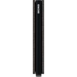 Secrid Slimwallet in black with two sides, compact leather wallet with card slots and sleek design.