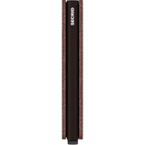 Secrid Slimwallet in espresso brown with two sides, compact leather wallet with card slots and RFID protection.