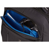 Thule Crossover 2 20L backpack with multiple compartments, black fabric, padded shoulder straps, and a sleek, durable design.