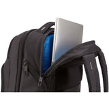 Thule Crossover 2 30L backpack with multiple compartments and padded straps, shown in dark gray.
