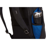 Thule Crossover 2 30L backpack with multiple compartments, padded straps, and sleek black design for daily commuting and travel.
