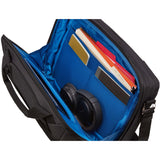 Thule Crossover 2 laptop briefcase for 15.6-inch laptops, black nylon with padded compartments and adjustable shoulder strap.