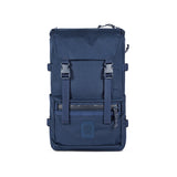 Topo Designs Rover Pack Tech backpack in navy, featuring a sleek design with multiple compartments and padded shoulder straps.